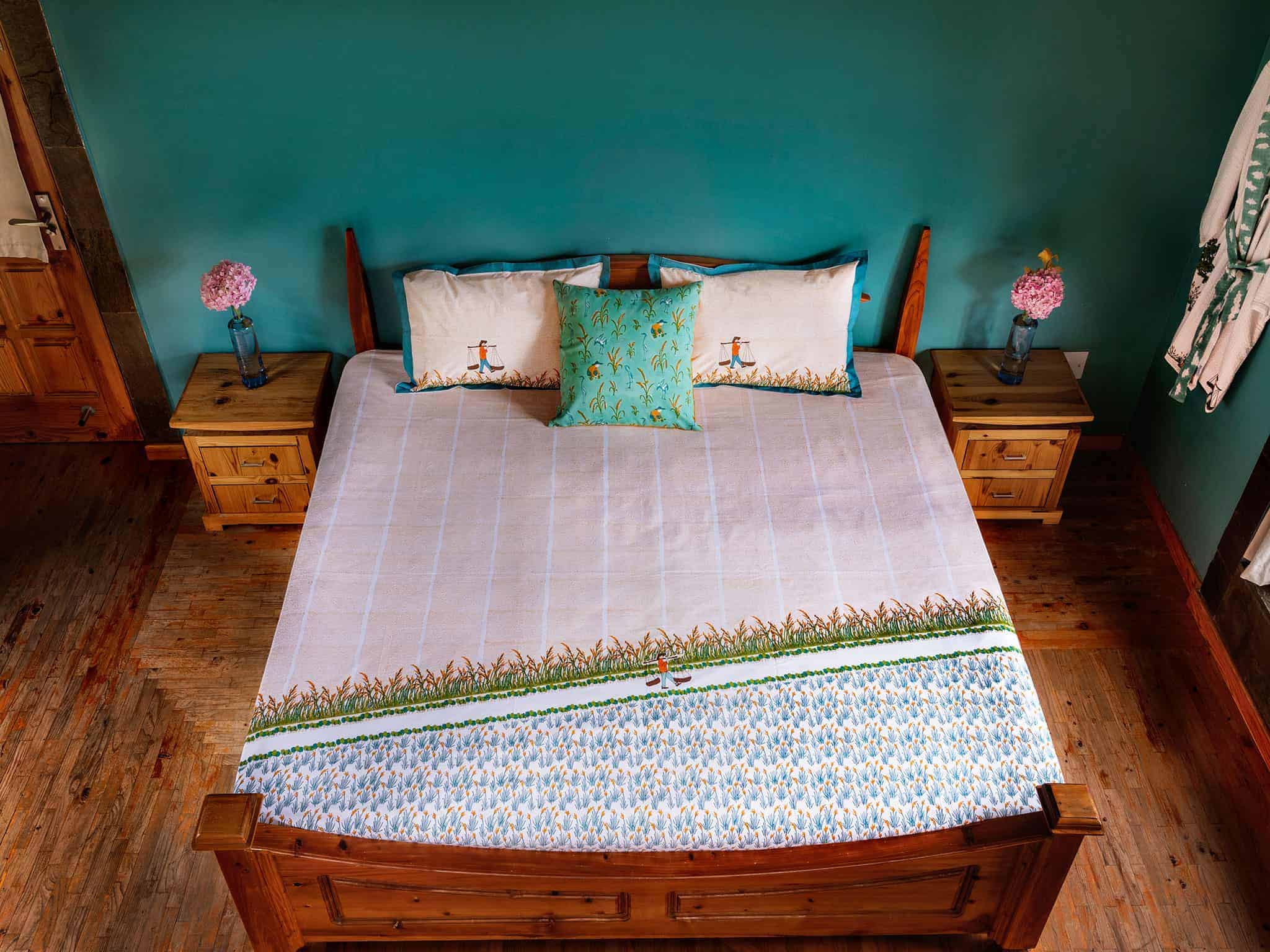 Road Less Traveled , Hand Blockprinted Bed Linen