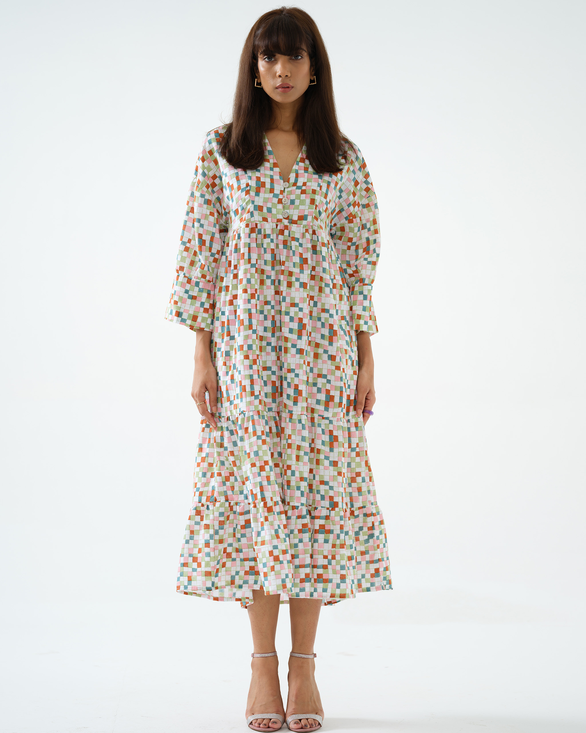 1 - Pastel Pixel Linen Dress - WDLD4C1
