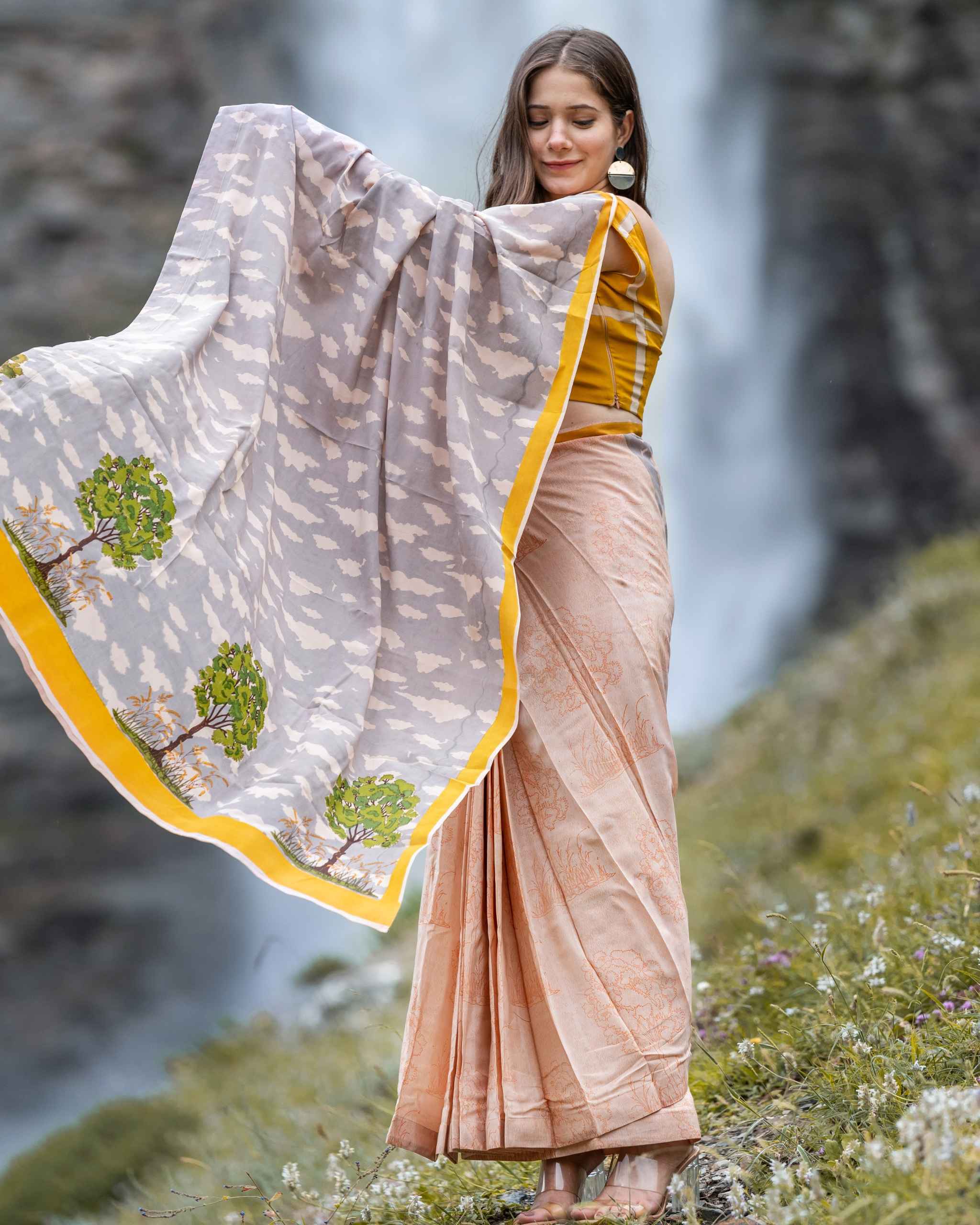 2 - Clouds, the Ready-to-wear Pure Silk Saree - RWPD3C1
