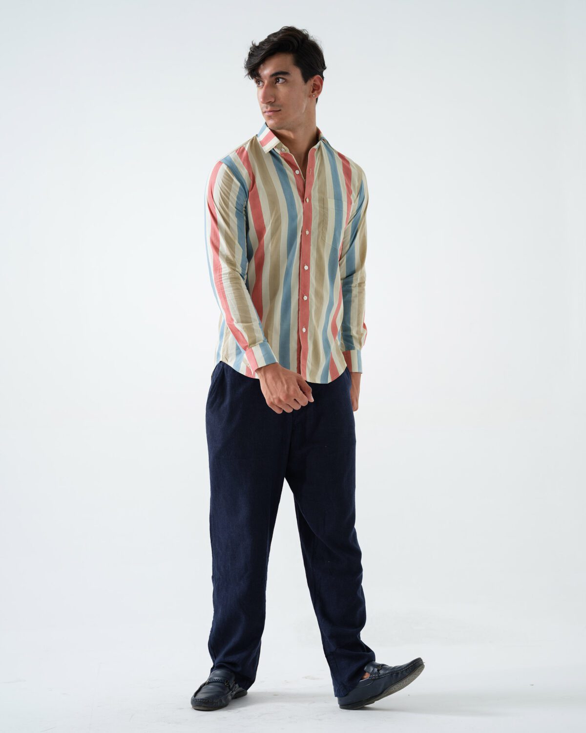 2 - Multi-colour Stripes Men Shirt - SID6C1